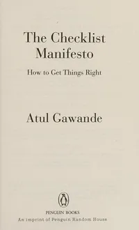 Cover of The Checklist Manifesto by Atul Gawande